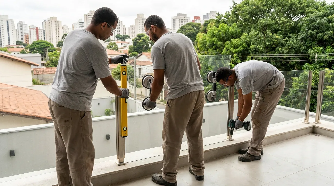 Guarda-Corpo de Vidro para Sacada em Uberaba‑MG